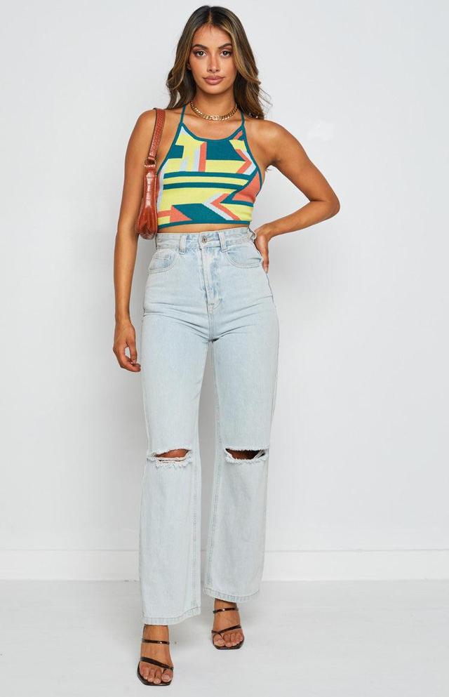 Grover Yellow Knit Crop Top Product Image