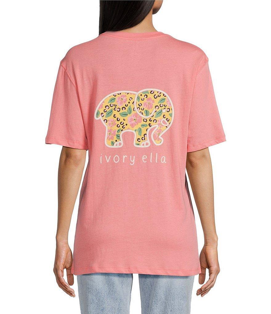 Ivory Ella Leopard Blooms Short Sleeve Graphic T-Shirt Product Image