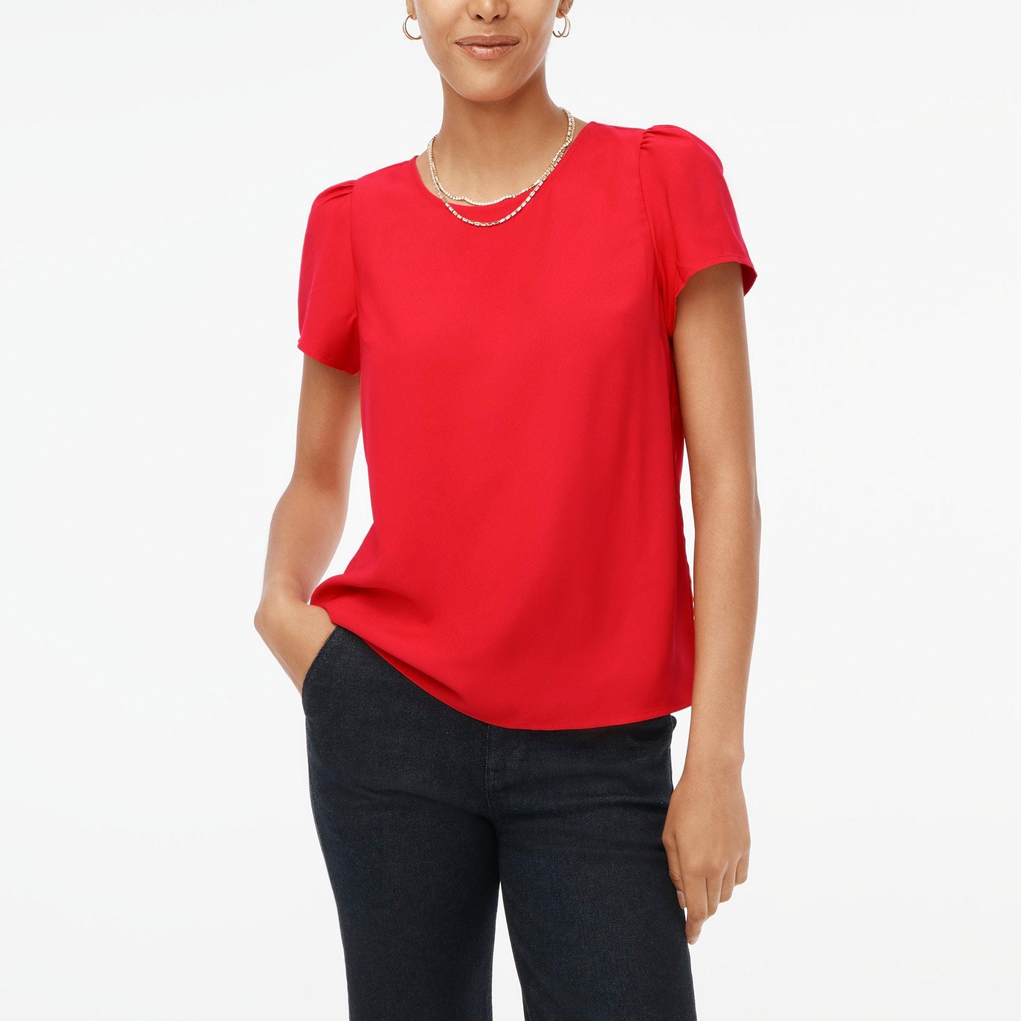 Short-sleeve crepe top Product Image