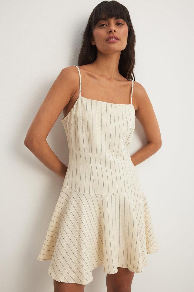 Linen Mix Pinstripe Mini Dress Product Image