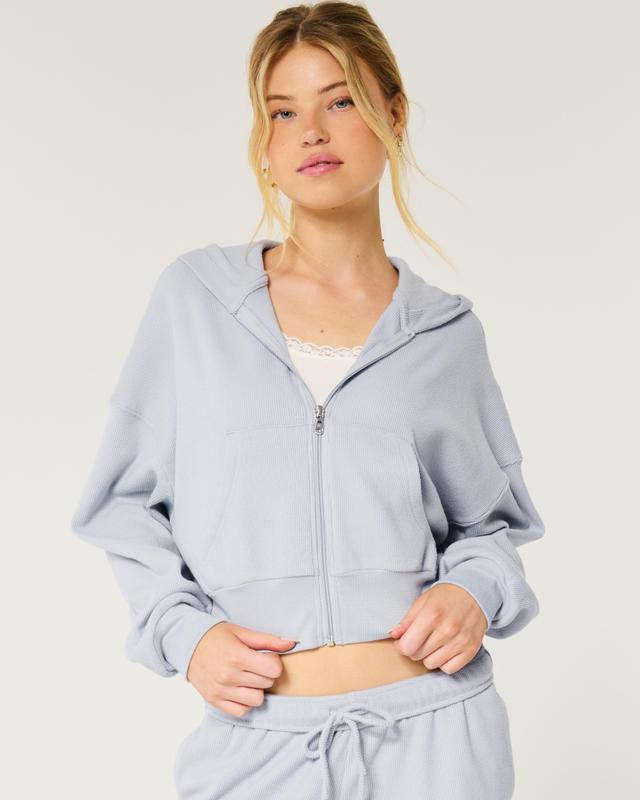 Gilly Hicks Cozy Waffle Zip-Up Hoodie Product Image