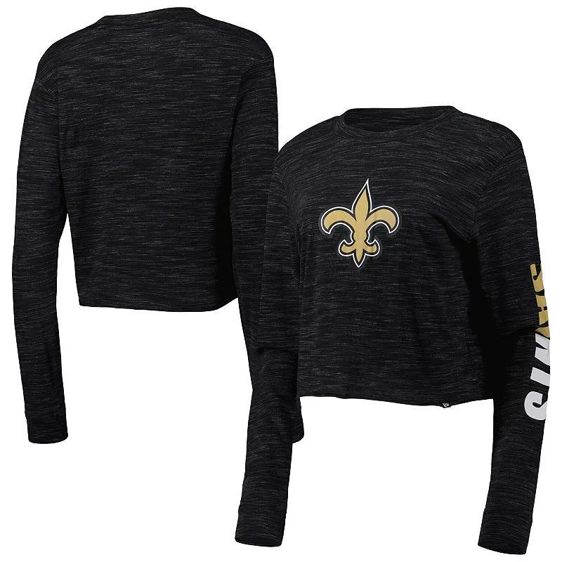 Womens New Era New Orleans Saints Crop Long Sleeve T-Shirt Product Image