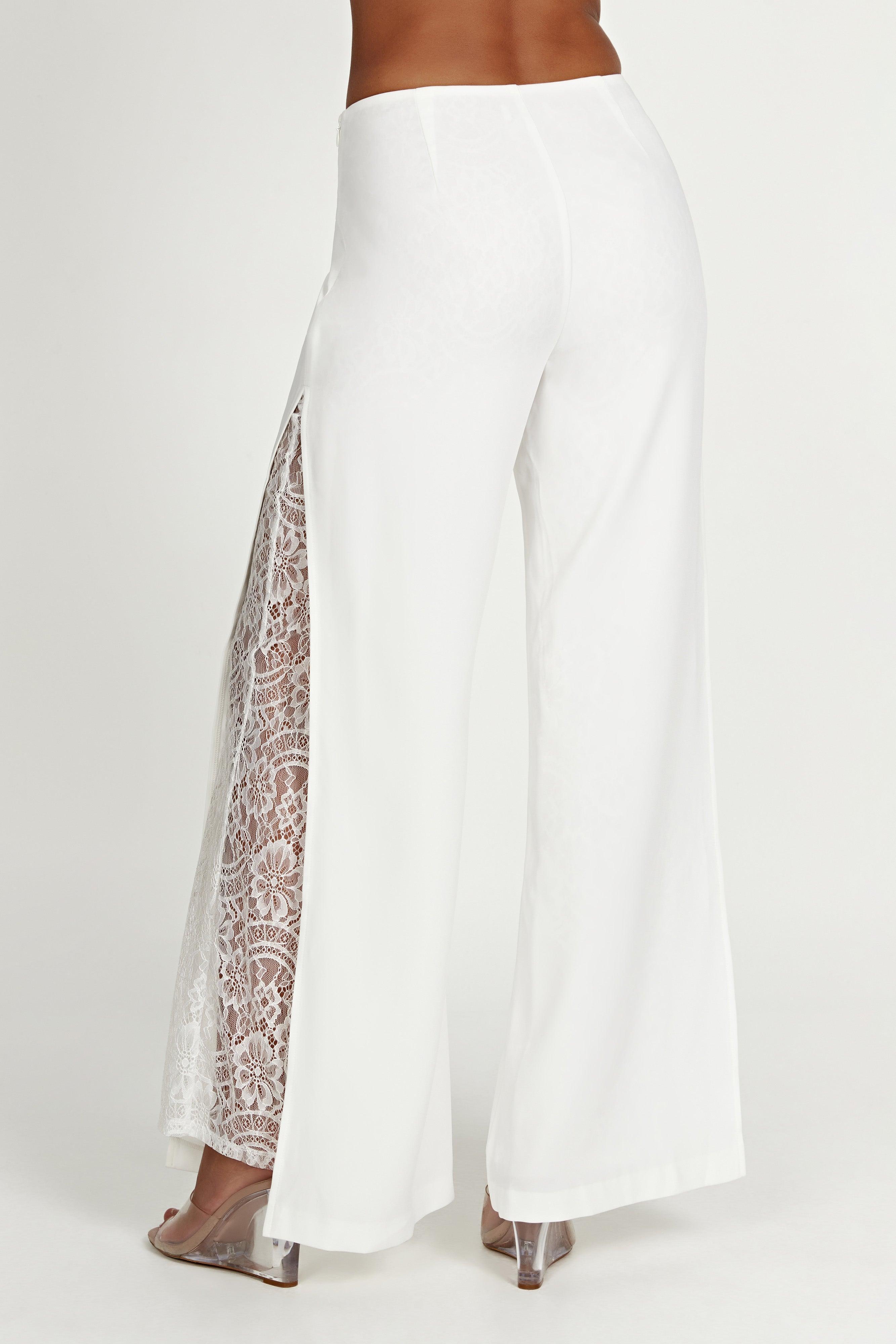 Estee Split Lace Pants - White Product Image