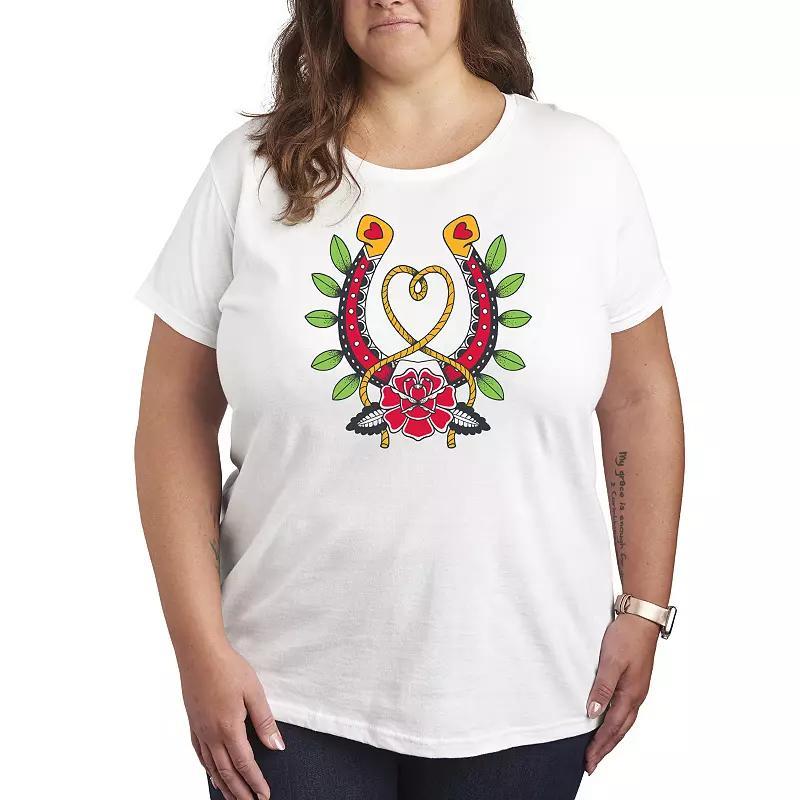 Plus Size Goth Western Horseshoe Graphic Tee, Womens Product Image