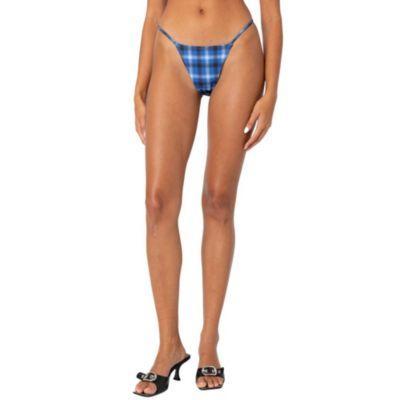 Edikted Womens Preppy Plaid String Bikini Bottom Product Image