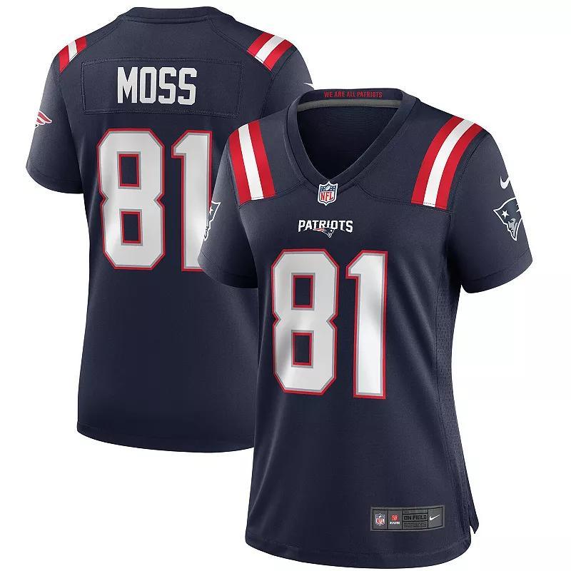 Womens Nike Randy Moss New England Patriots Game Retired Player Jersey Blue Product Image