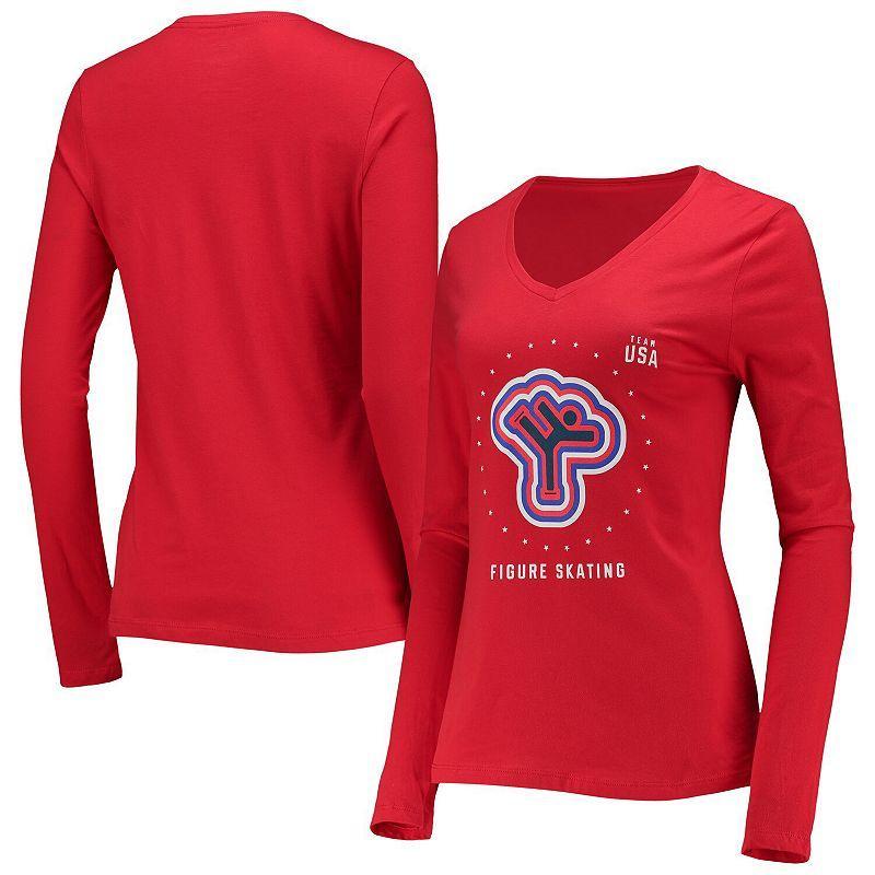 Womens Fanatics Branded Red Team USA Figure Skating Long Sleeve T-Shirt Product Image