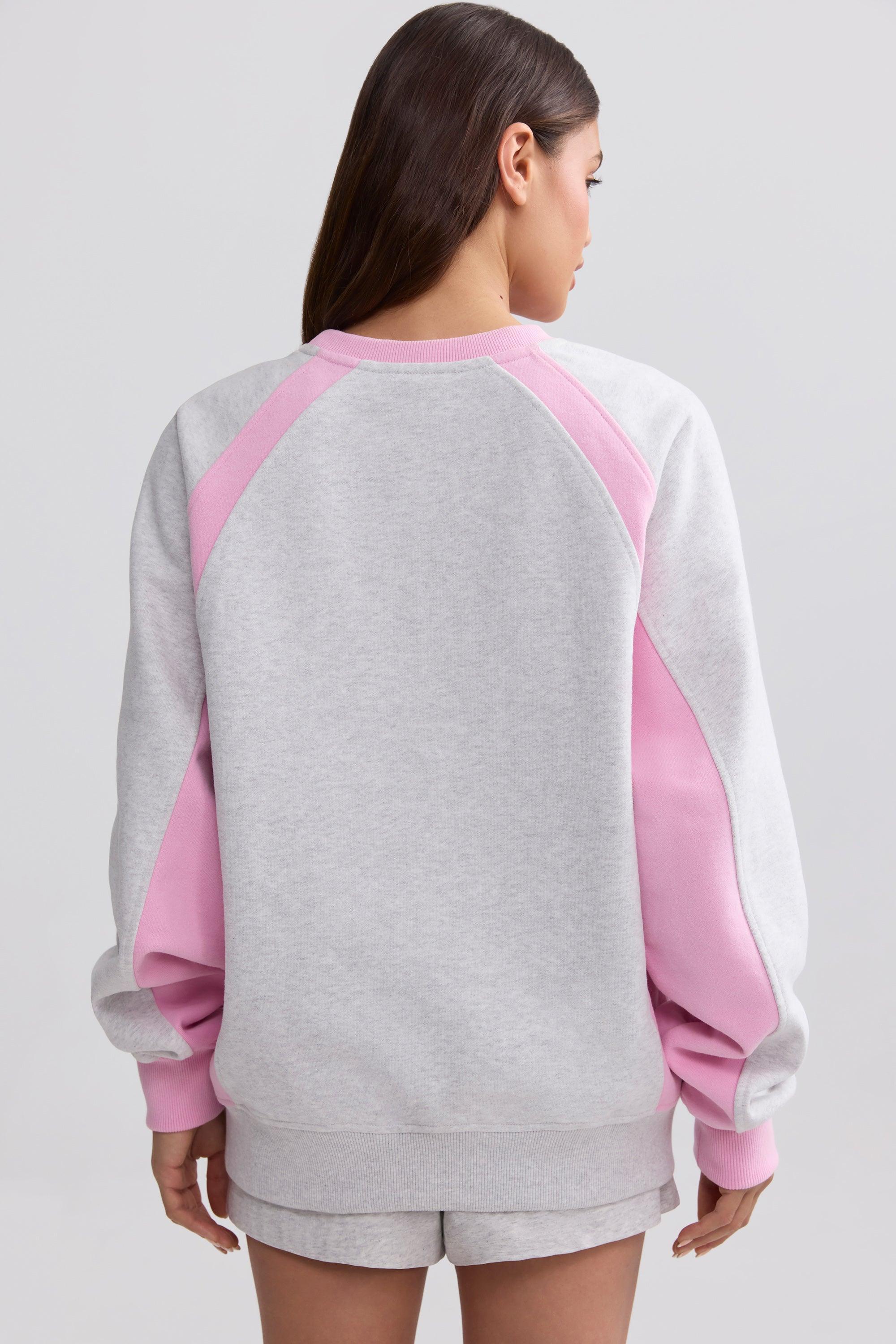 Oversized Colourblock Sweatshirt in Grey Marl Product Image