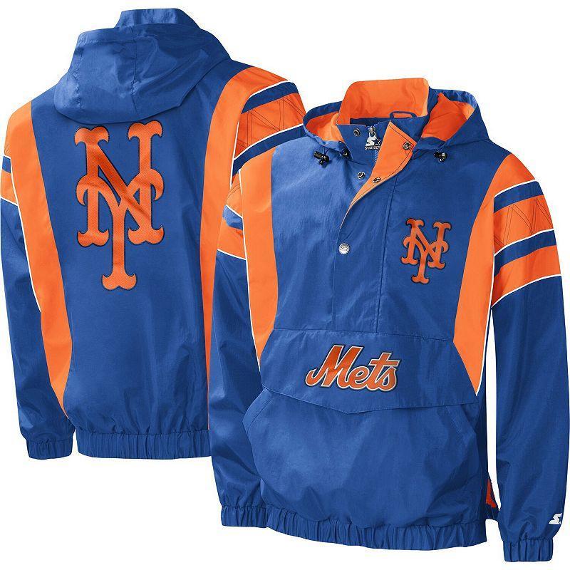 Mens Starter Royal New York Mets Impact Hoodie Half-Zip Jacket Product Image