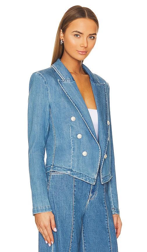 Womens Wayne Denim Double-Breasted Blazer Product Image