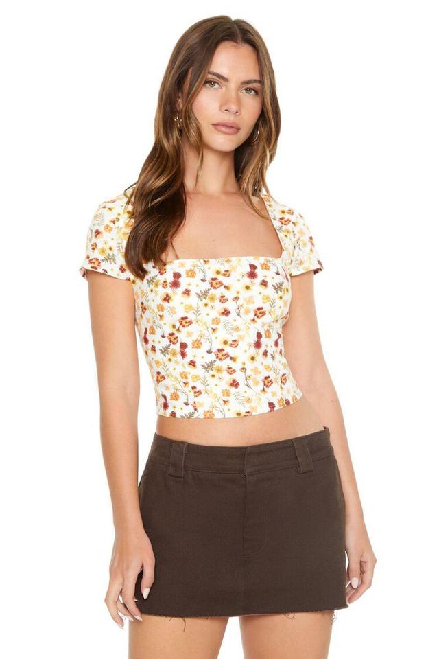 Floral Print Cutout Crop Top | Forever 21 Product Image