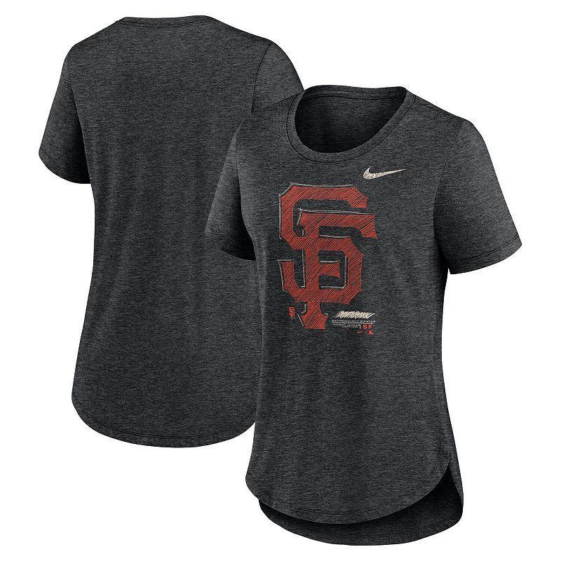 Womens Nike Heather Black San Francisco Giants Touch Tri-Blend T-Shirt Product Image