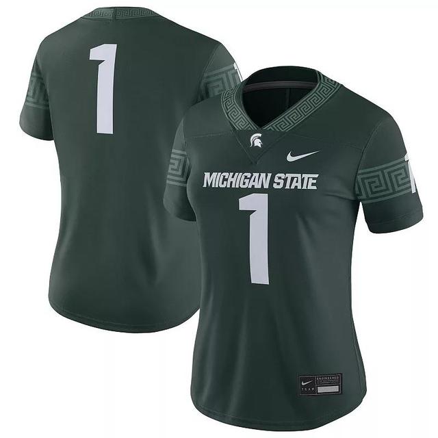 Womens Nike #1 Michigan State Spartans Football Game Jersey Product Image