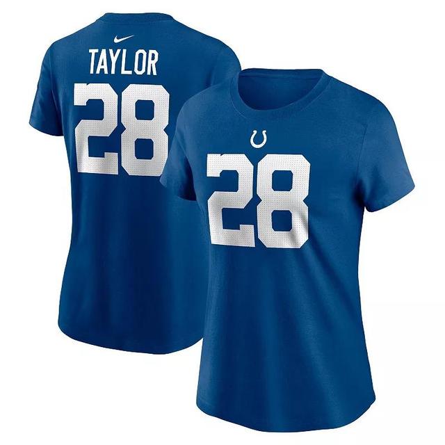 Womens Nike Jonathan Taylor Royal Indianapolis Colts Player Name & Number T-Shirt Product Image