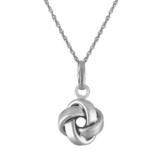 Giorgio di Vicenza 14k White Gold Love Knot Pendant Necklace, Womens Product Image