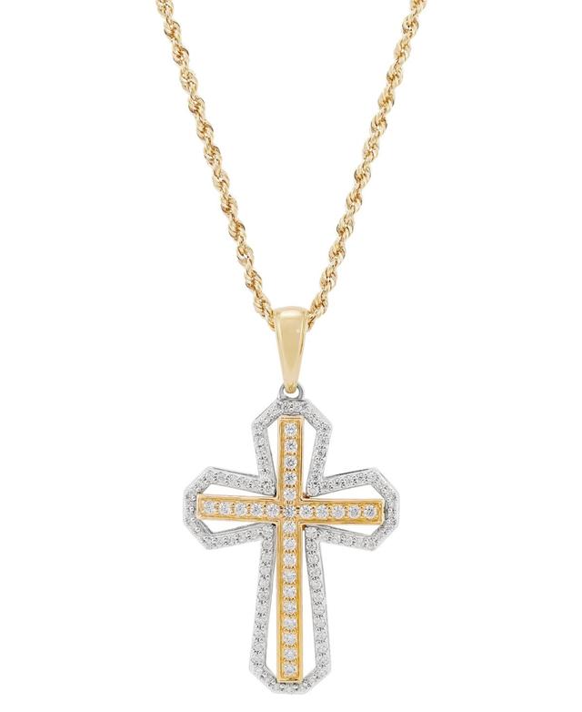 Grown With Love Unisex Lab Grown Diamond Cross 22 Pendant Necklace (1 ct. t.w.) in 14k Two-Tone Gold Product Image