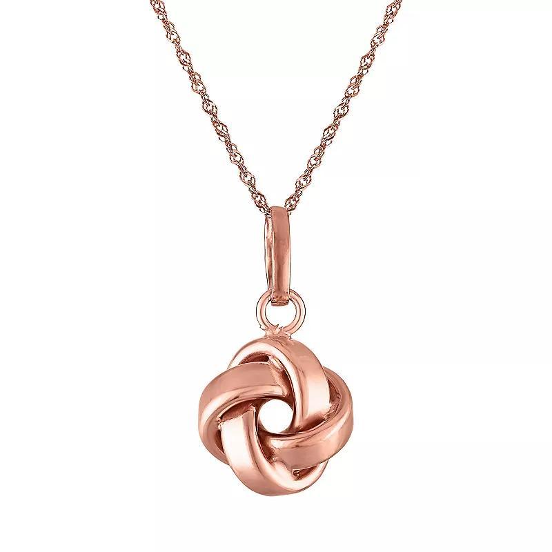 Giorgio di Vicenza 14k White Gold Love Knot Pendant Necklace, Womens 14k Rose Gold Product Image