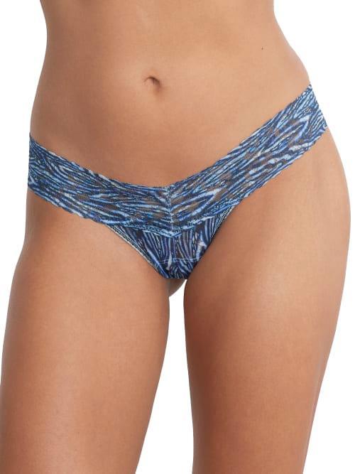 Printed Low-Rise Signature Lace Thong Product Image