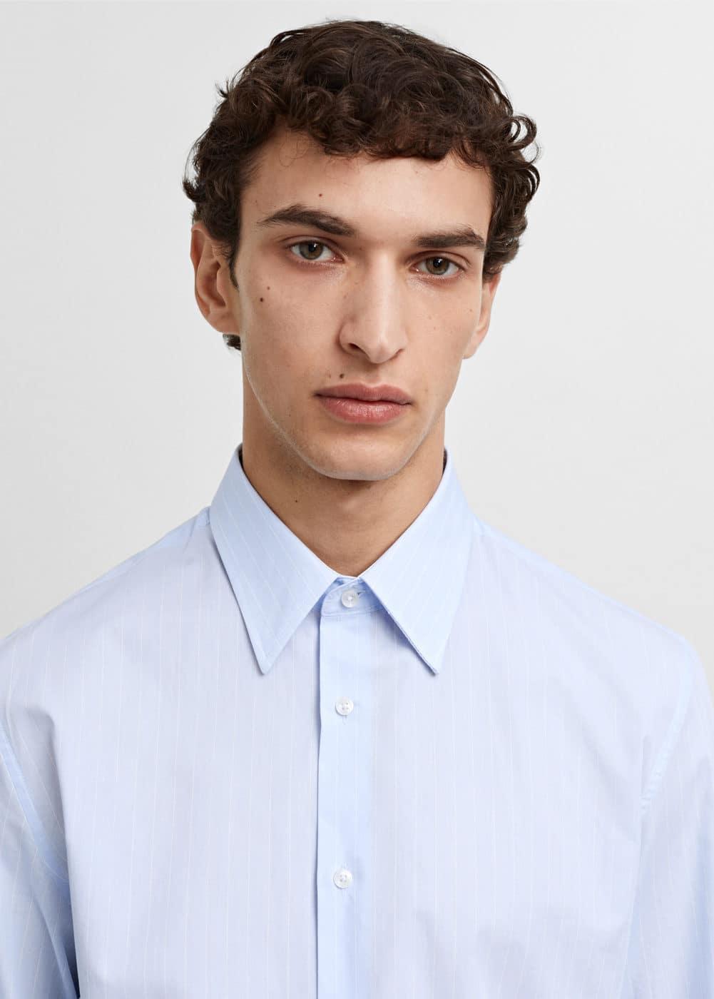 Mango Mens Regular-Fit Cotton Striped Dress Shirt Product Image