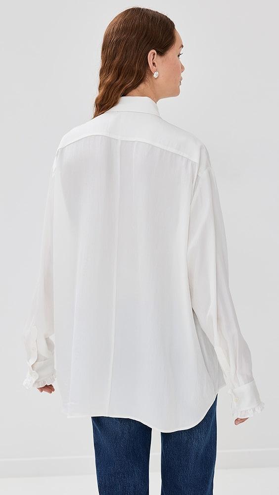 Tibi Winter Acetate Easy Tuxedo Shirt | Shopbop Product Image