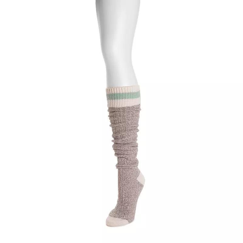 Womens MUK LUKS Slouch Rib Socks, Ebony White Product Image