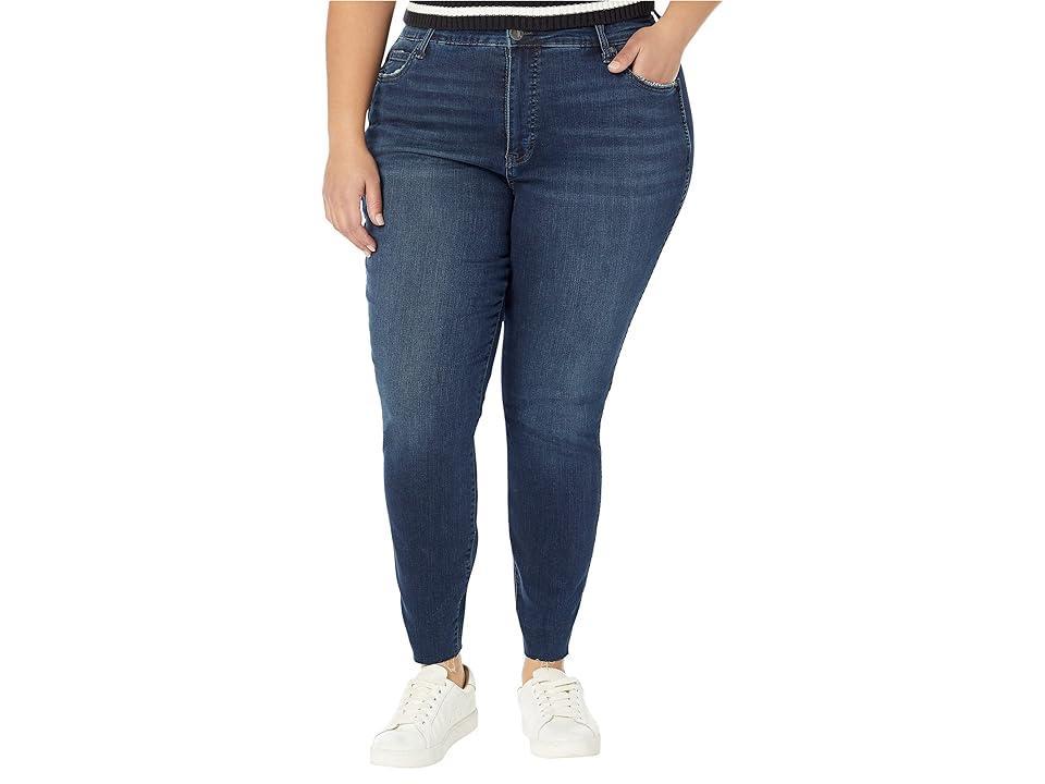 KUT from the Kloth Plus Size Donna High Rise-Fab Ab-Ankle Skinny-Raw Hem in Whimsical (Whimsical) Women's Jeans product image