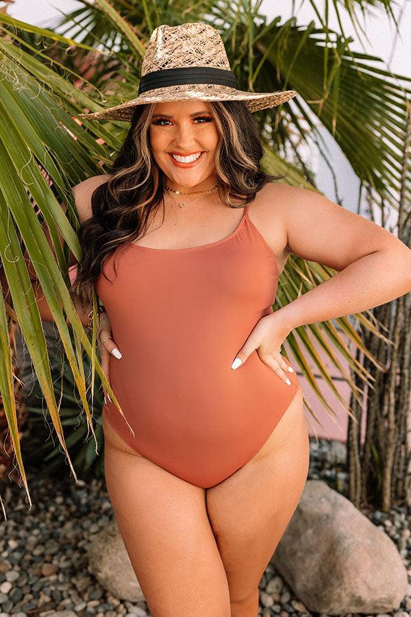 Sea The Best One Piece Swimsuit in Rust Curves Product Image