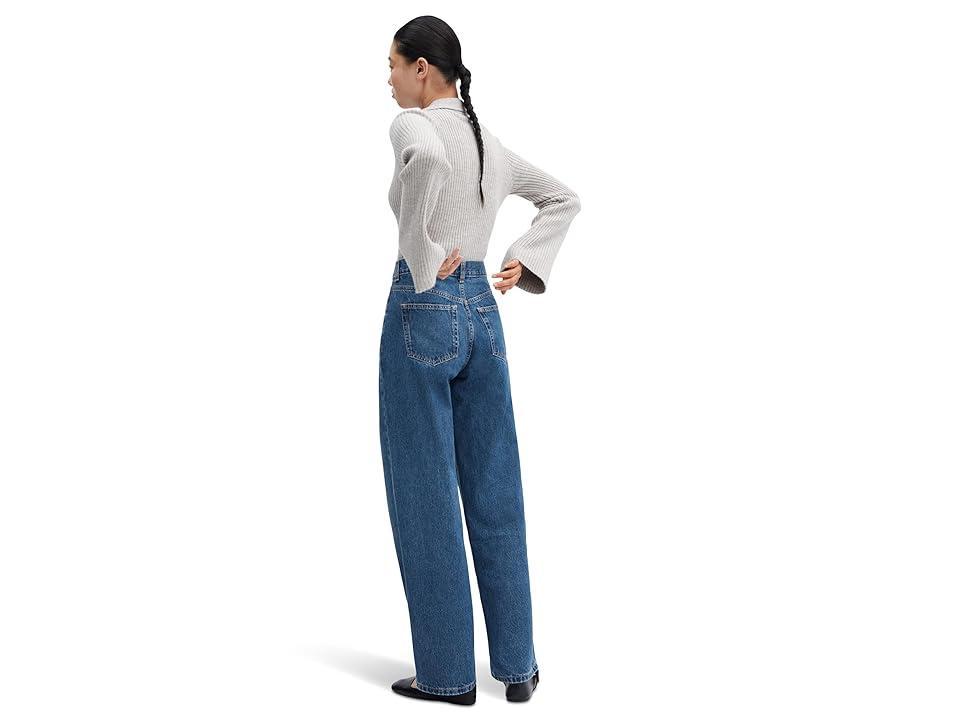 MANGO - Low waist wideleg jeans dark blueWomen Product Image