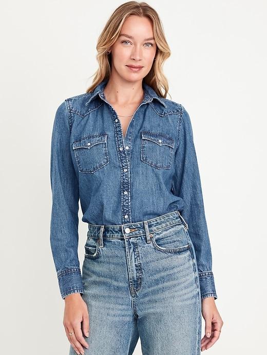 Classic Button-Down Jean Shirt product image