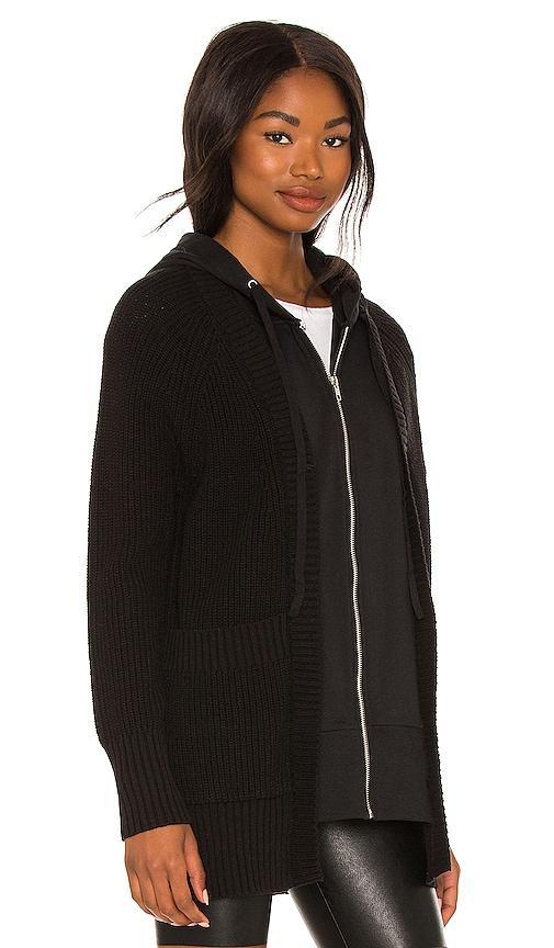 Central Park West Reed Dickie Cardigan in Black. Size L, XS. Product Image