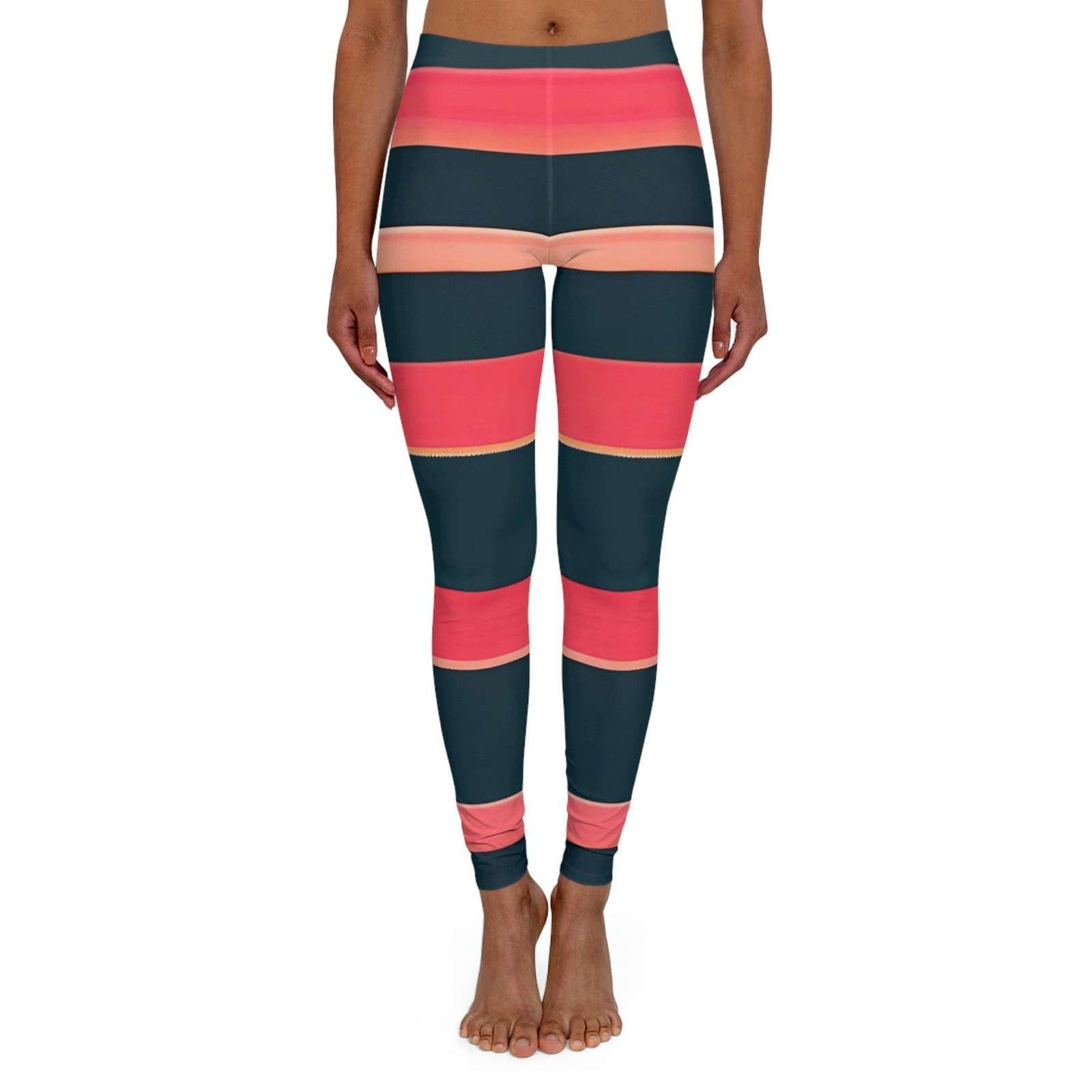 Womens leggings with Striped Pattern - Spandex leggings Soft Colorful Comfortab Product Image