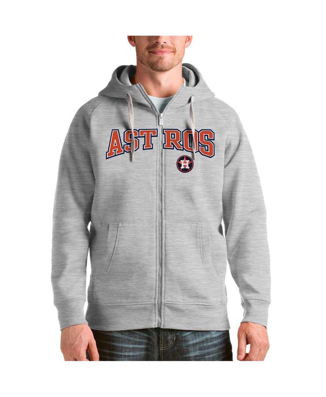 Antigua Mens Heather Gray St. Louis Cardinals Team Logo Victory Full-Zip Hoodie Product Image