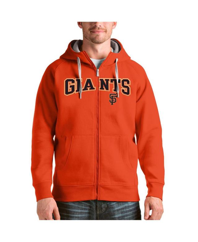 Antigua Mens Orange San Francisco Giants Team Logo Victory Full-Zip Hoodie Product Image