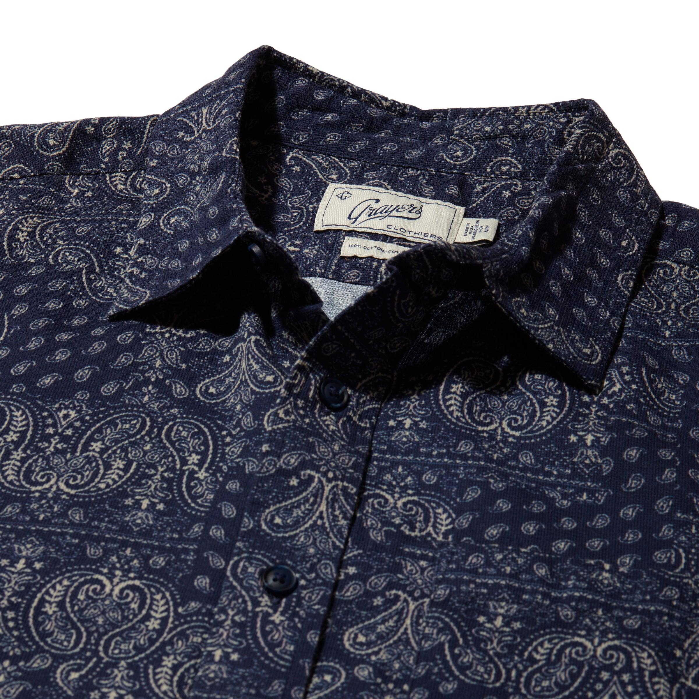 Bedford Textured Printed Shirt - Bandana Print Product Image