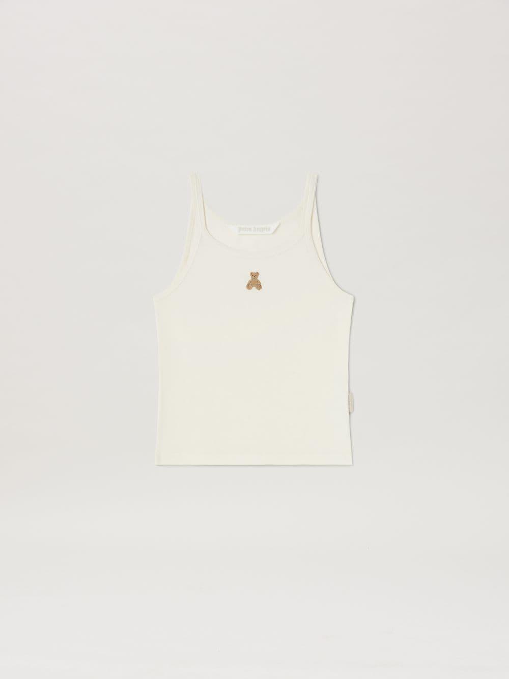 Bear In Mind Tank Top in white  - Palm Angels® Official  Product Image