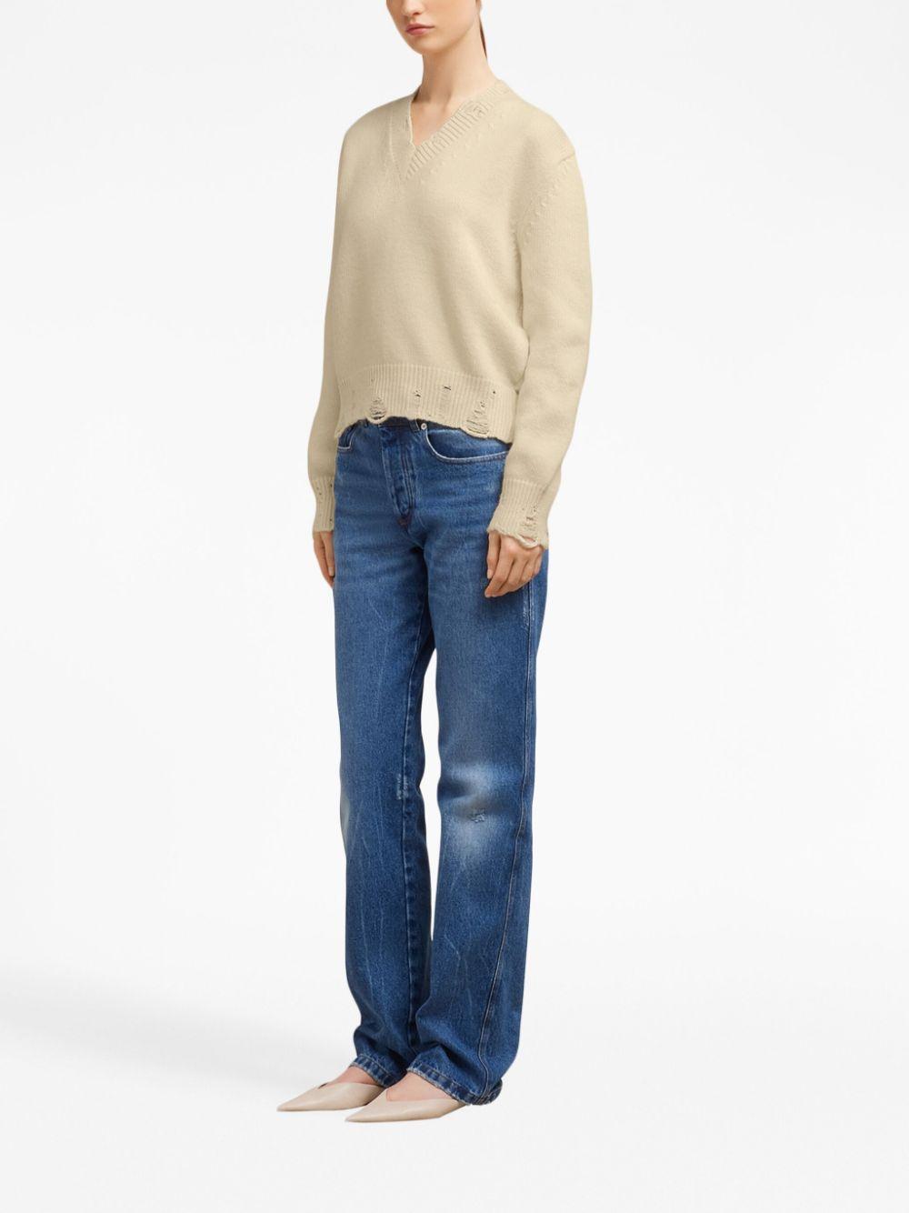 ripped V-neck jumper Product Image