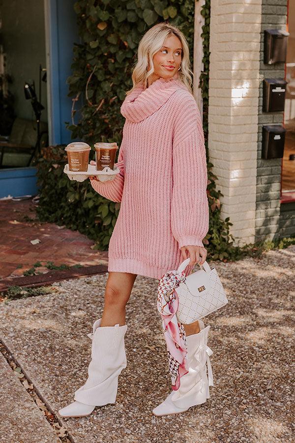 Espresso Martini Sweater Dress in Pink Product Image