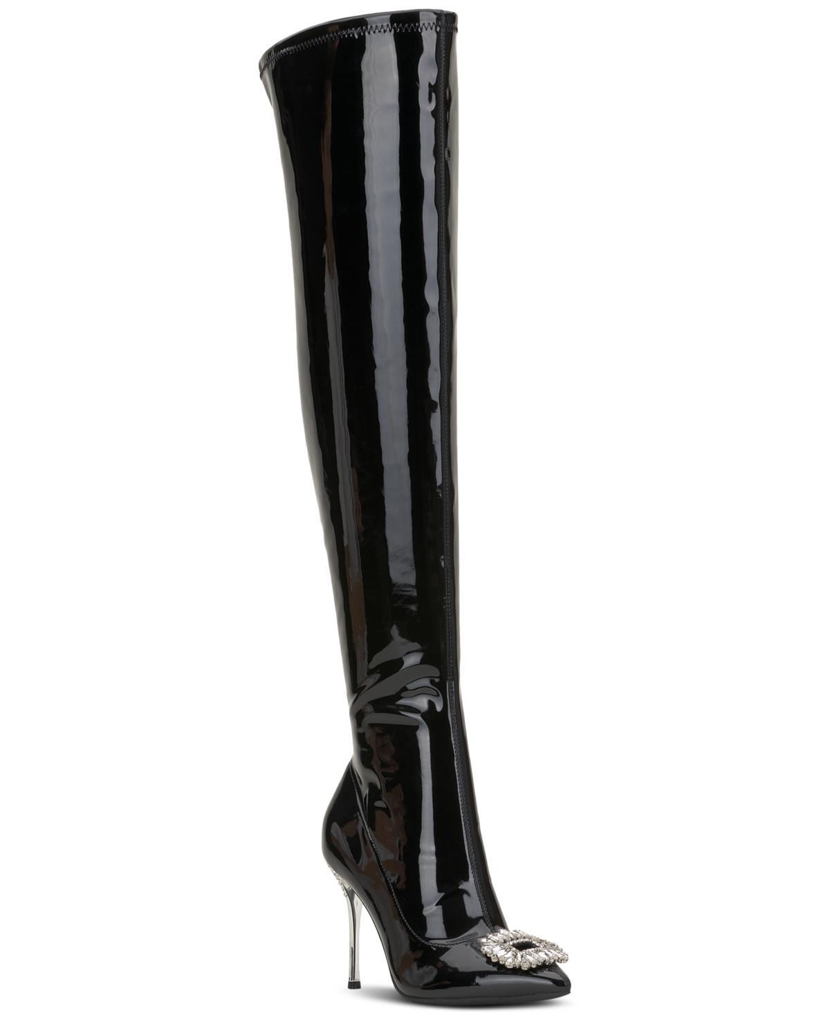 I.n.c. International Concepts Womens Romina Embellished Pointed-Toe Over-The-Knee Boots, Created for Macys Product Image