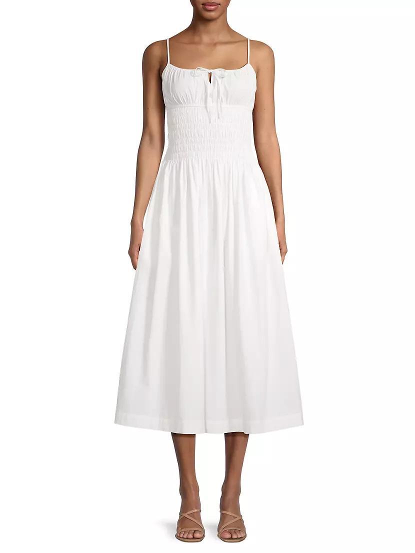 Barbara Cotton Keyhole Midi-Dress Product Image