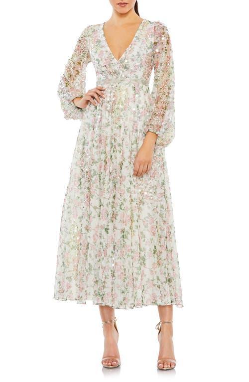 Womens Cocktail Floral Midi-Dress Product Image