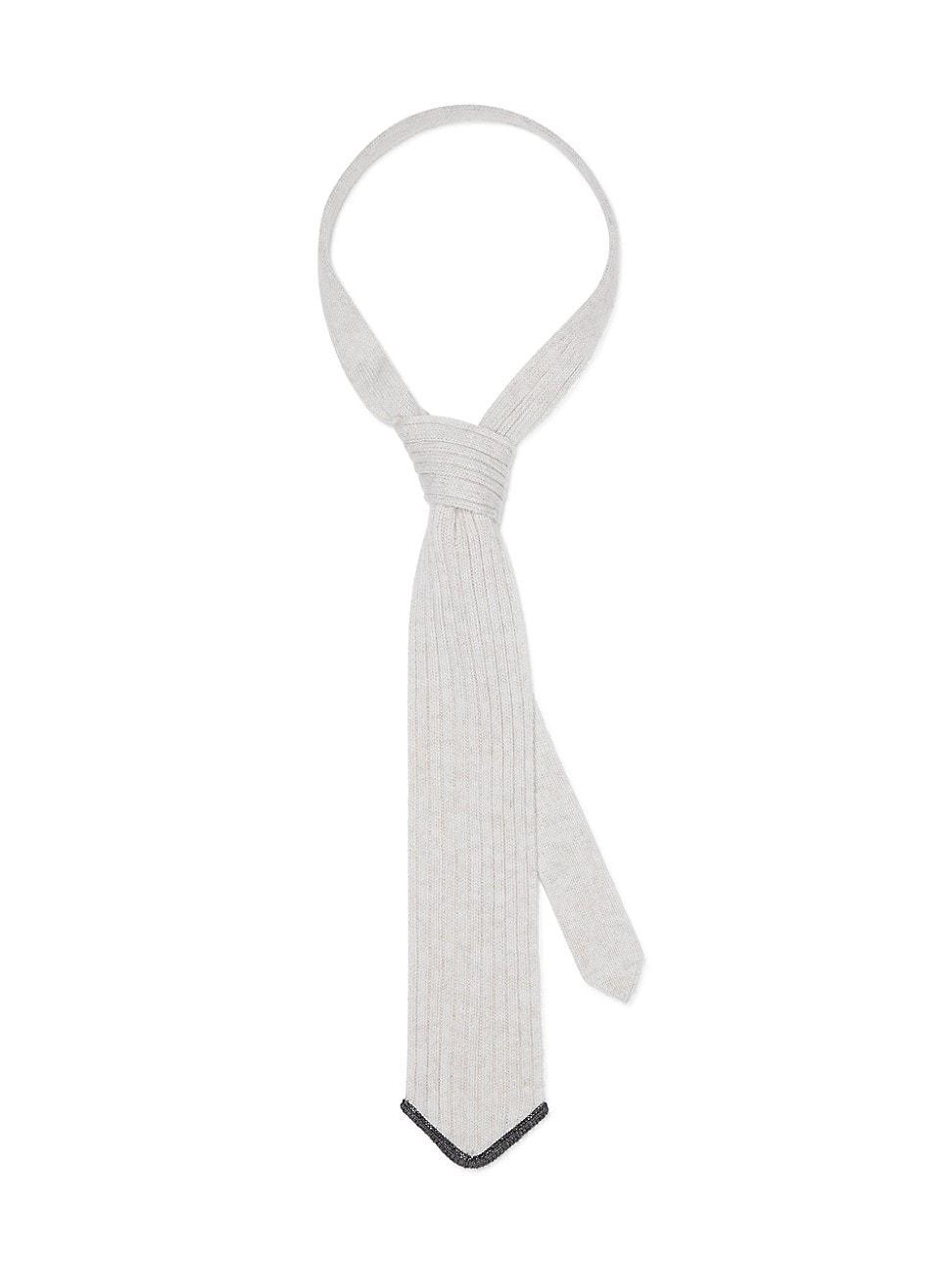 Womens Virgin Wool, Cashmere and Silk Rib Knit Tie with Monili Product Image