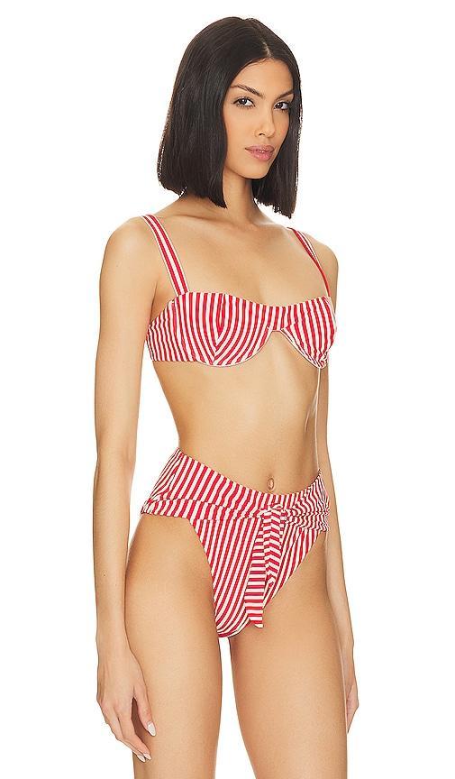 WeWoreWhat Sorrento Bikini Top in Red. Product Image