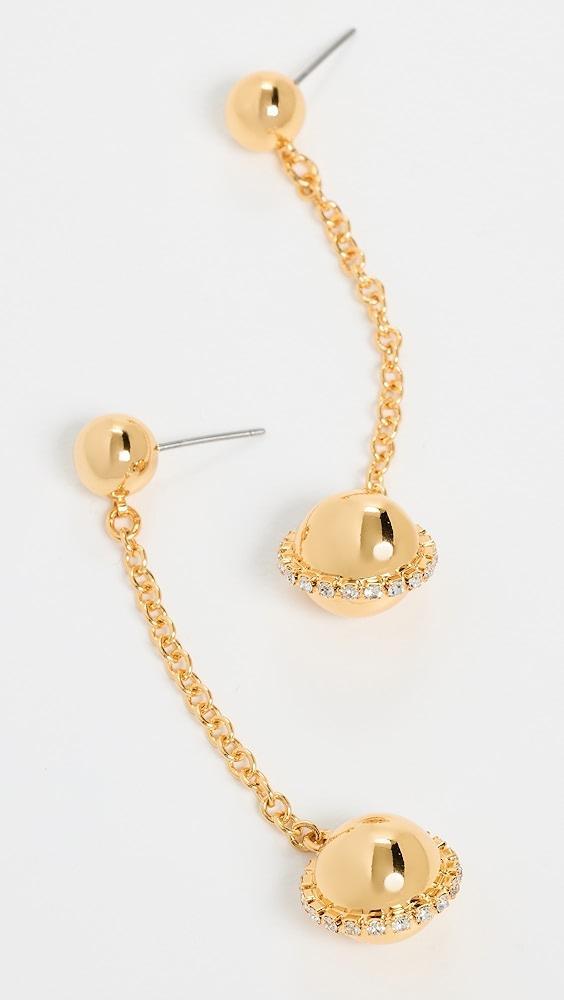 Kenneth Jay Lane Gold Ball Rhinestone Pierced Earrings | Shopbop Product Image