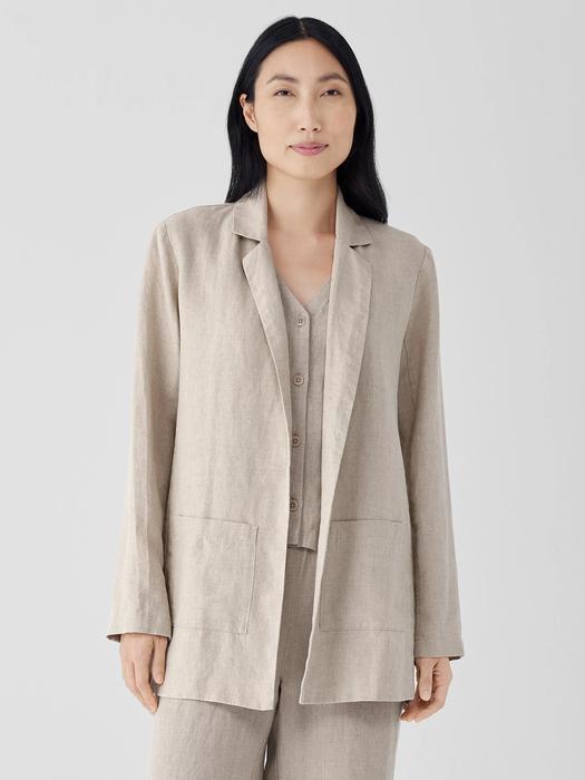 Organic Linen Long Blazer Product Image