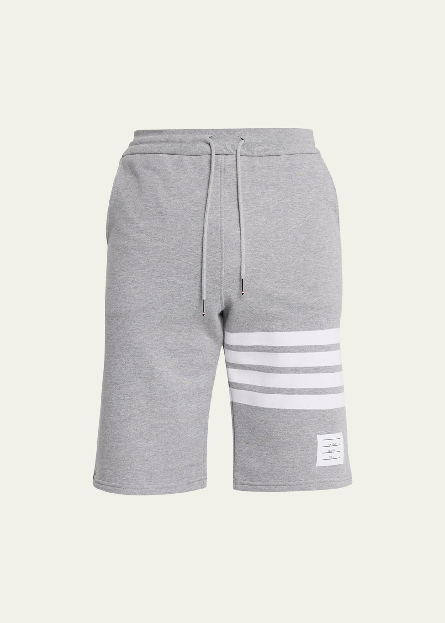 Thom Browne - Striped Cotton Shorts - Mens - Navy Product Image