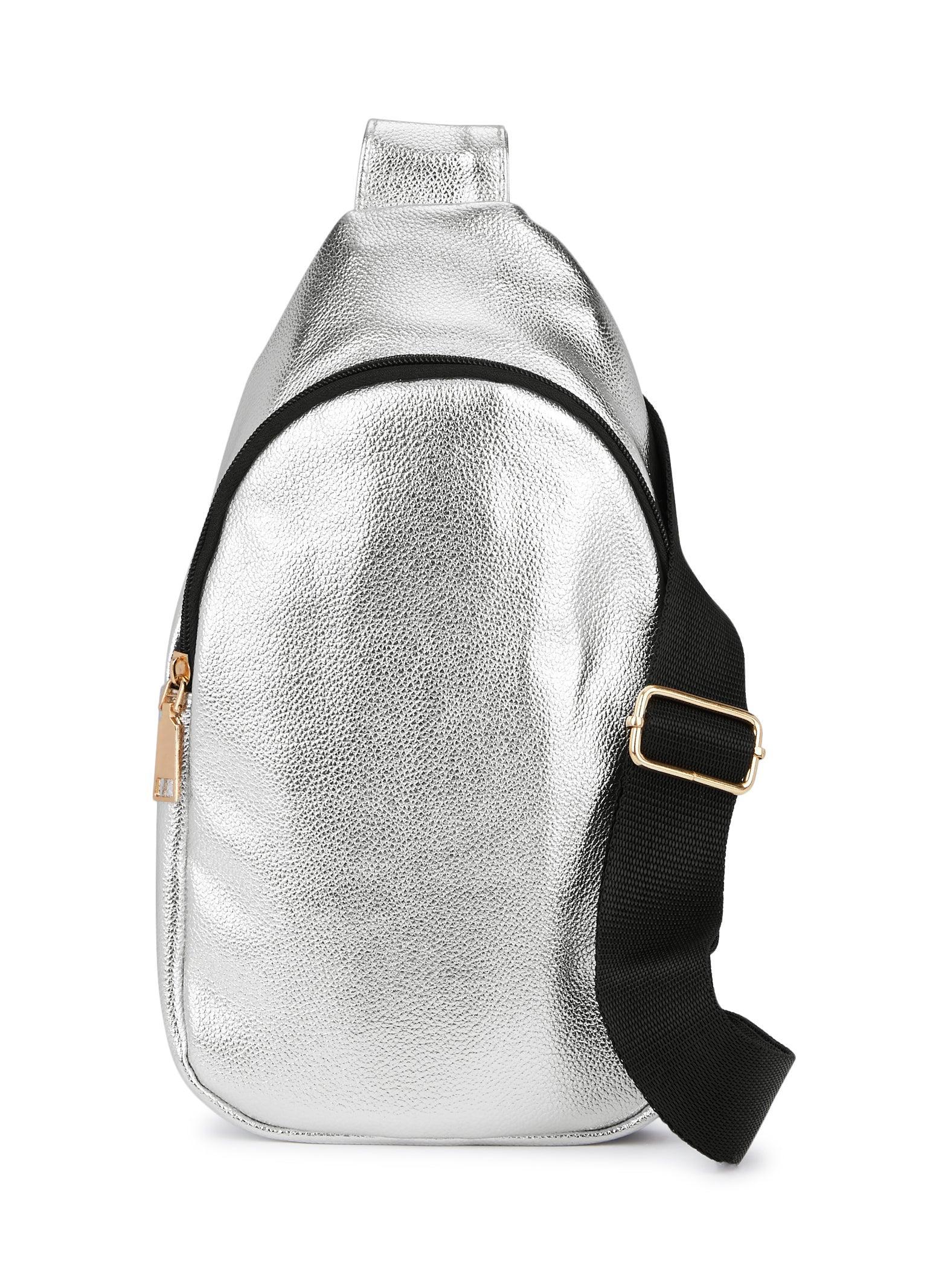 Faux Leather Sling Backpack Female Product Image