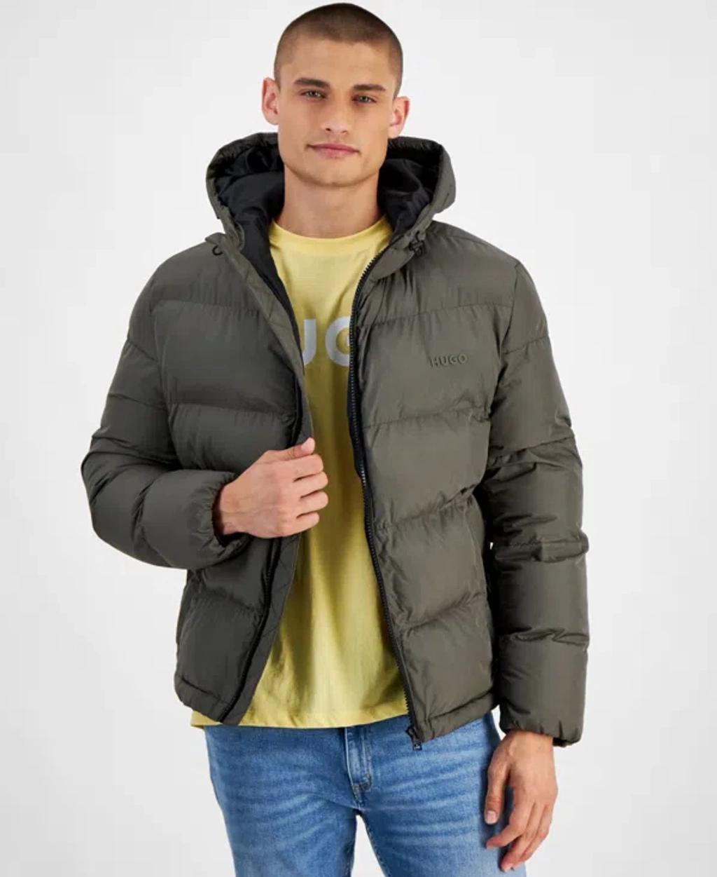 Hugo By  Men's Beazly2435 Slim-fit Quilted Full-zip Puffer Jacket In Charcoal Product Image