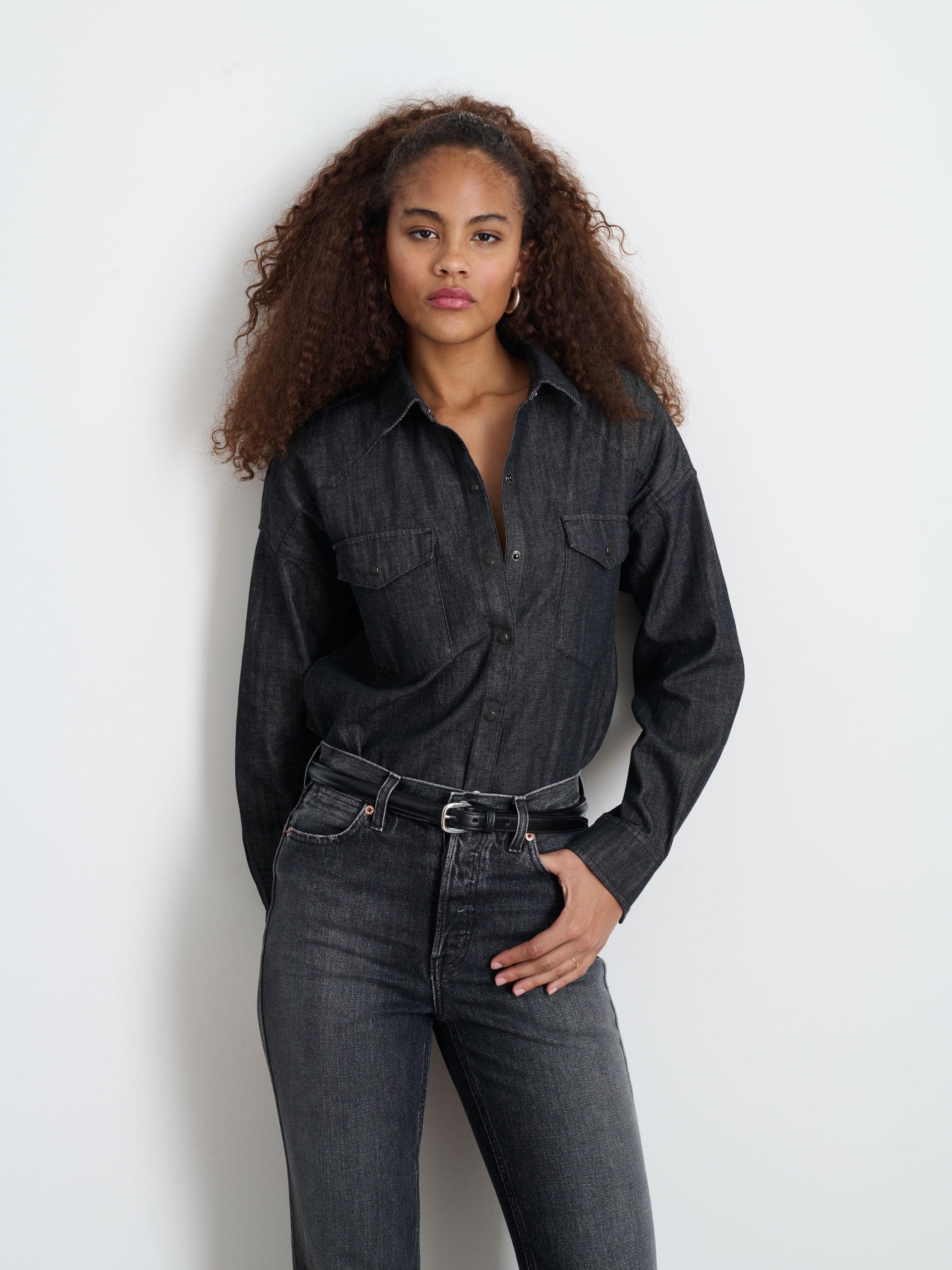 Santa Fe Shirt in Black Denim Female Product Image