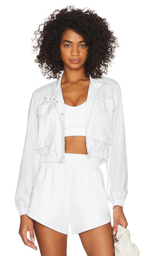 WellBeing + BeingWell Aspyn Cropped Jacket in White. Product Image