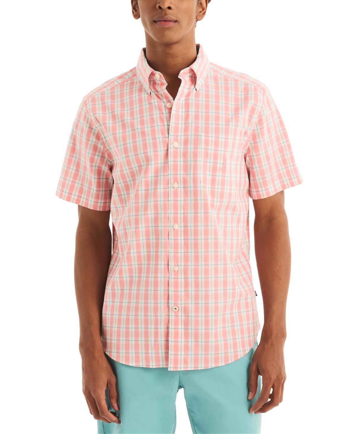 Nautica Mens Plaid Short Sleeve Button Down Shirt Product Image